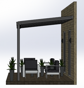 Preview: Überdachung mit VSG 8,76 mm klar, 10 x 2,5 m